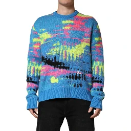 Multicolor Men Crew Neck Pullover Sweater