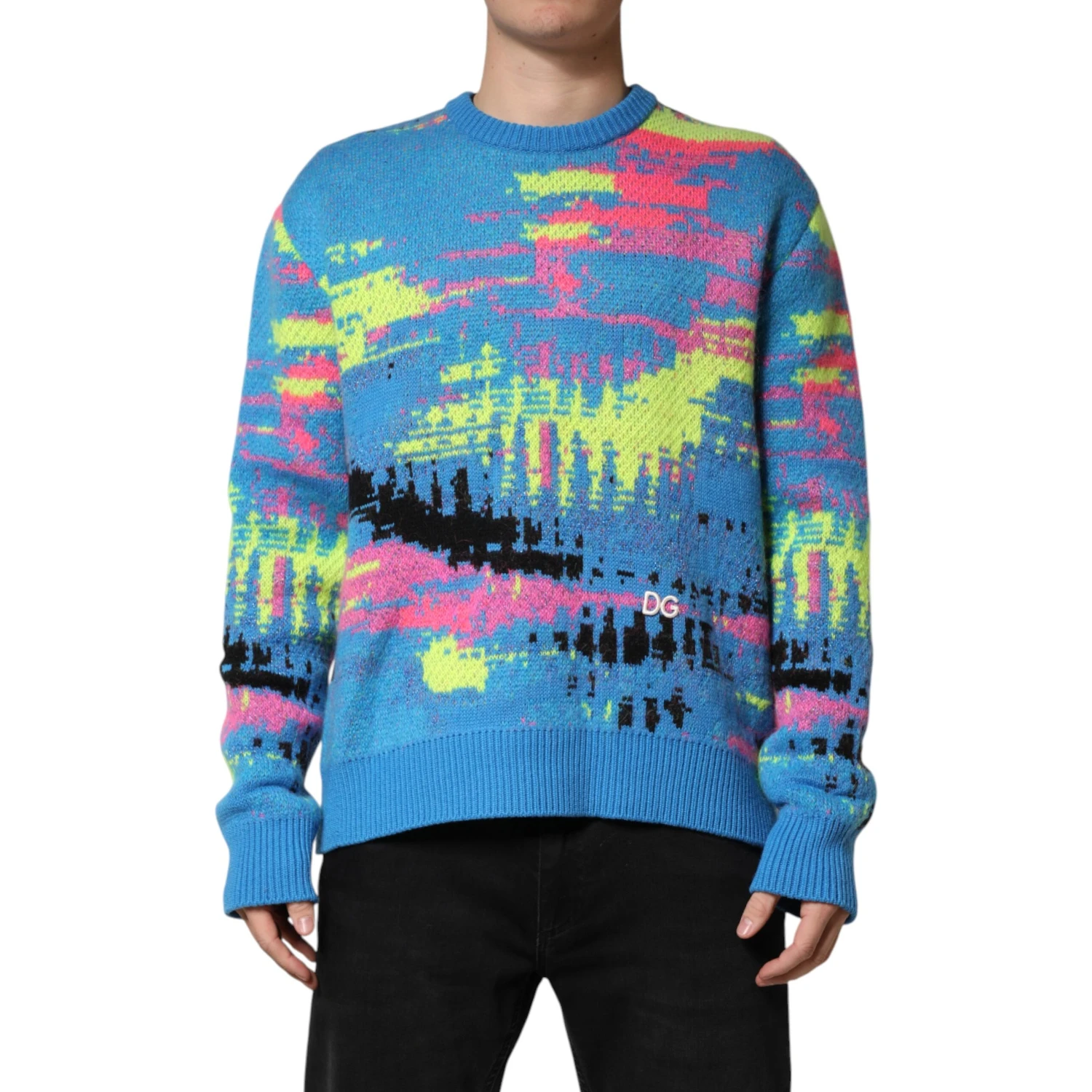 Multicolor Men Crew Neck Pullover Sweater
