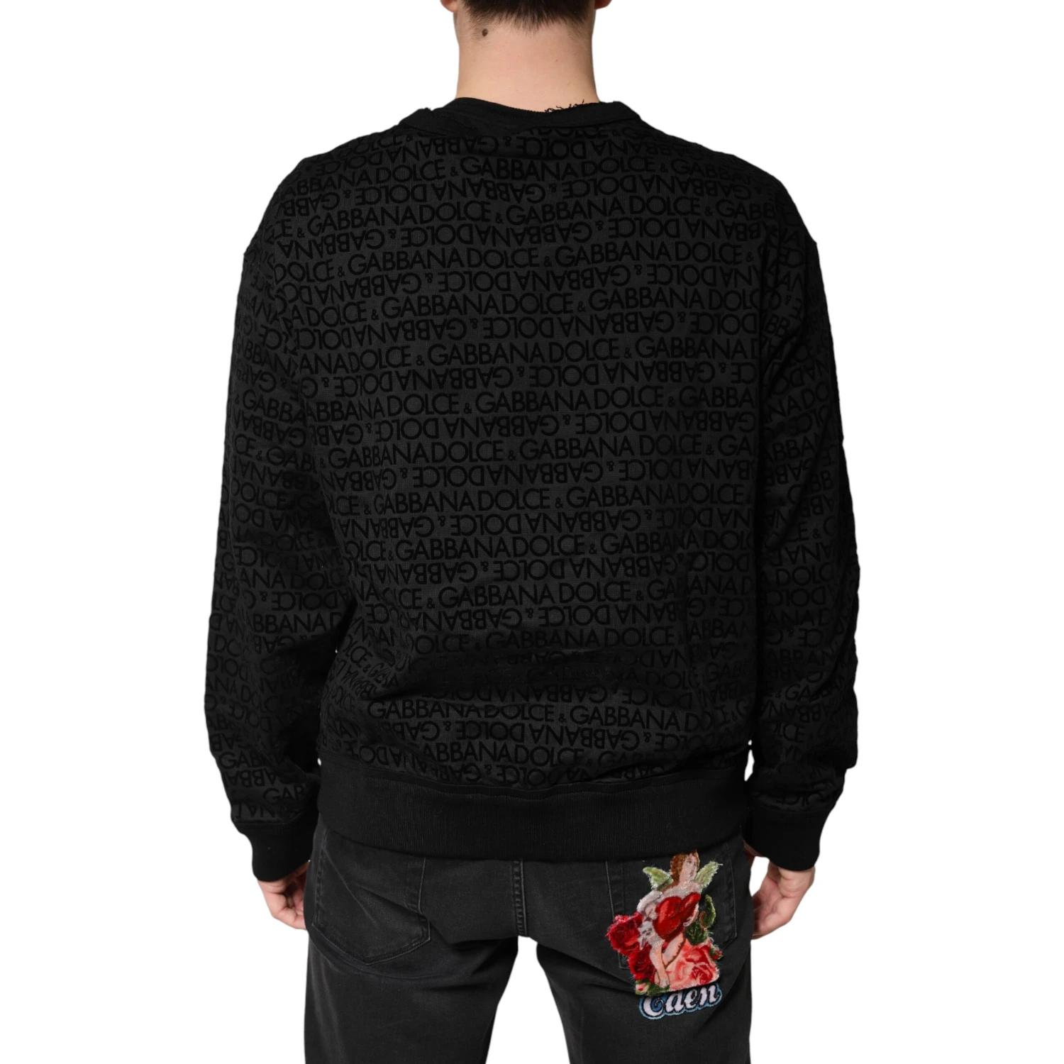 Black Monogram Crew Neck Sweatshirt Sweater