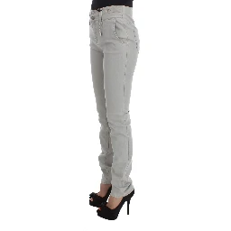 Pants Gray Cotton Blend Super Slim Fit Jeans