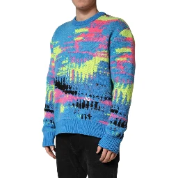 Multicolor Men Crew Neck Pullover Sweater