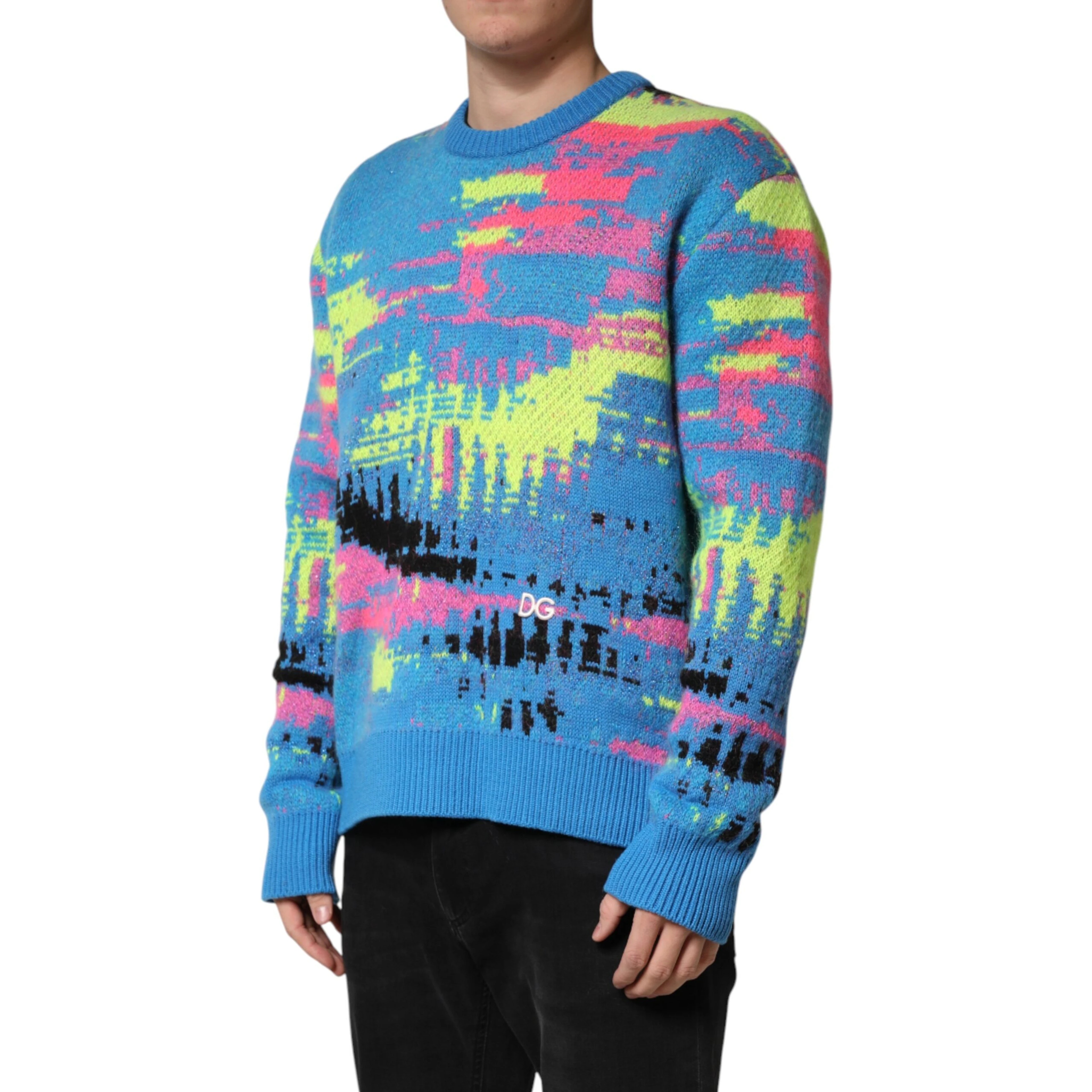 Multicolor Men Crew Neck Pullover Sweater
