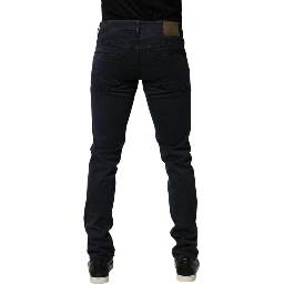 Black Mid Waist Cotton Skinny Denim Men Trouser Jeans