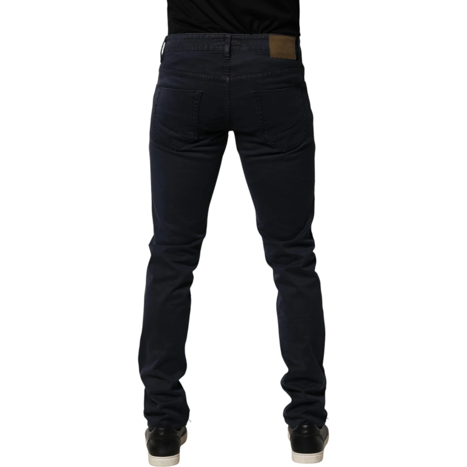 Black Mid Waist Cotton Skinny Denim Men Trouser Jeans