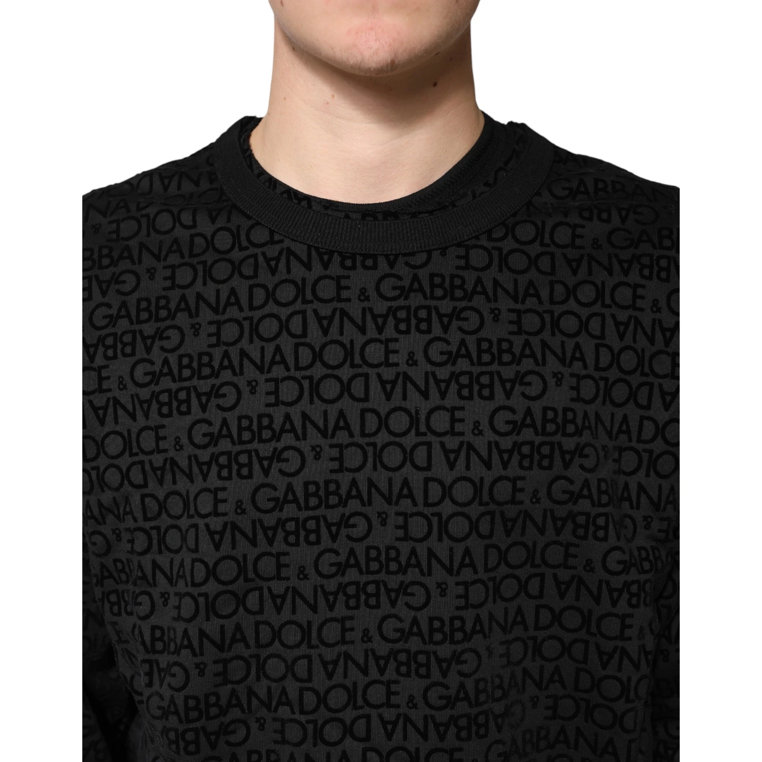 Black Monogram Crew Neck Sweatshirt Sweater