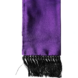 Violet Silk Fringes Neck Wrap Foulard Scarf