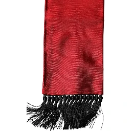 Red Silk Fringes Neck Wrap Foulard Scarf