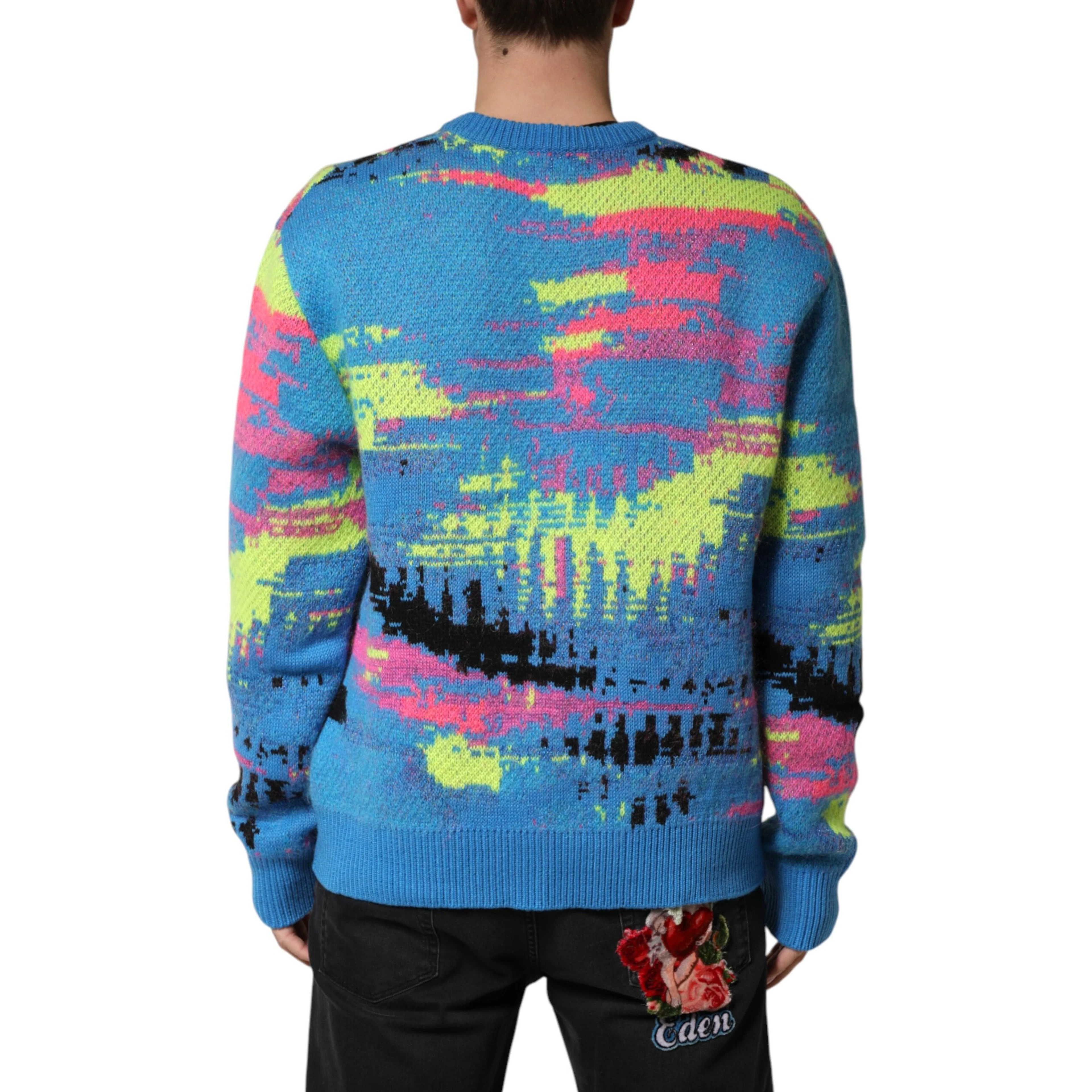 Multicolor Men Crew Neck Pullover Sweater