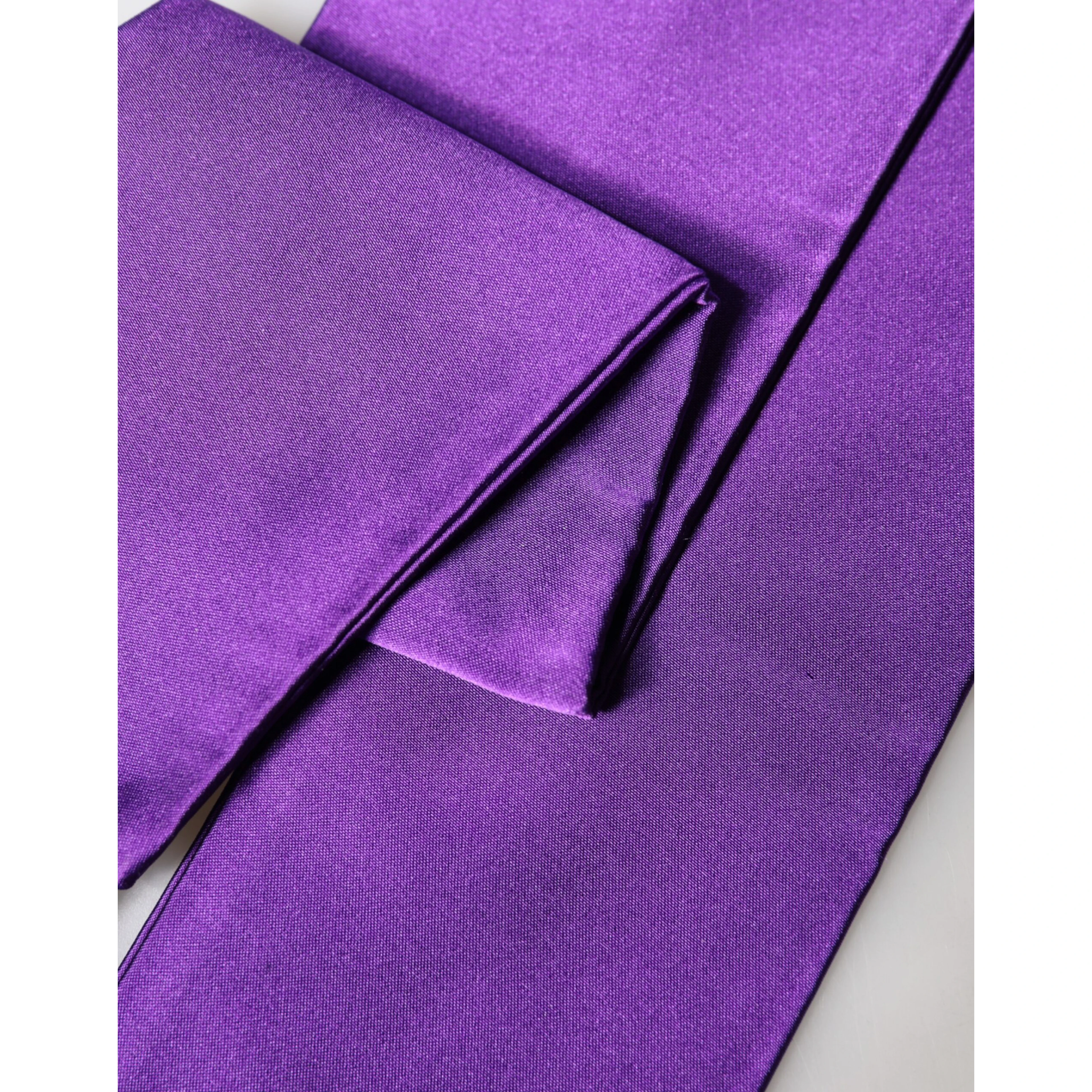 Violet Silk Fringes Neck Wrap Foulard Scarf