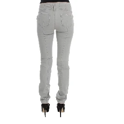 Pants Gray Cotton Blend Super Slim Fit Jeans