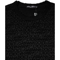Black Monogram Crew Neck Sweatshirt Sweater