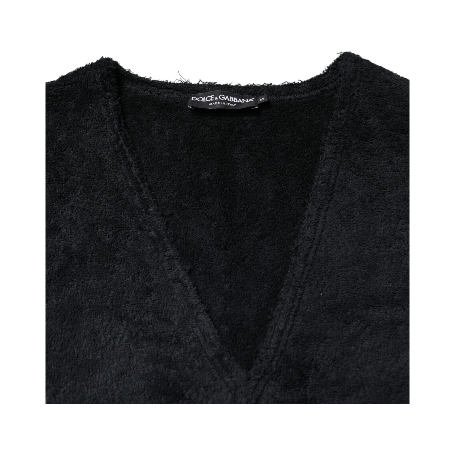 Black Cotton V-Neck Men Sweatshirt Sweater
