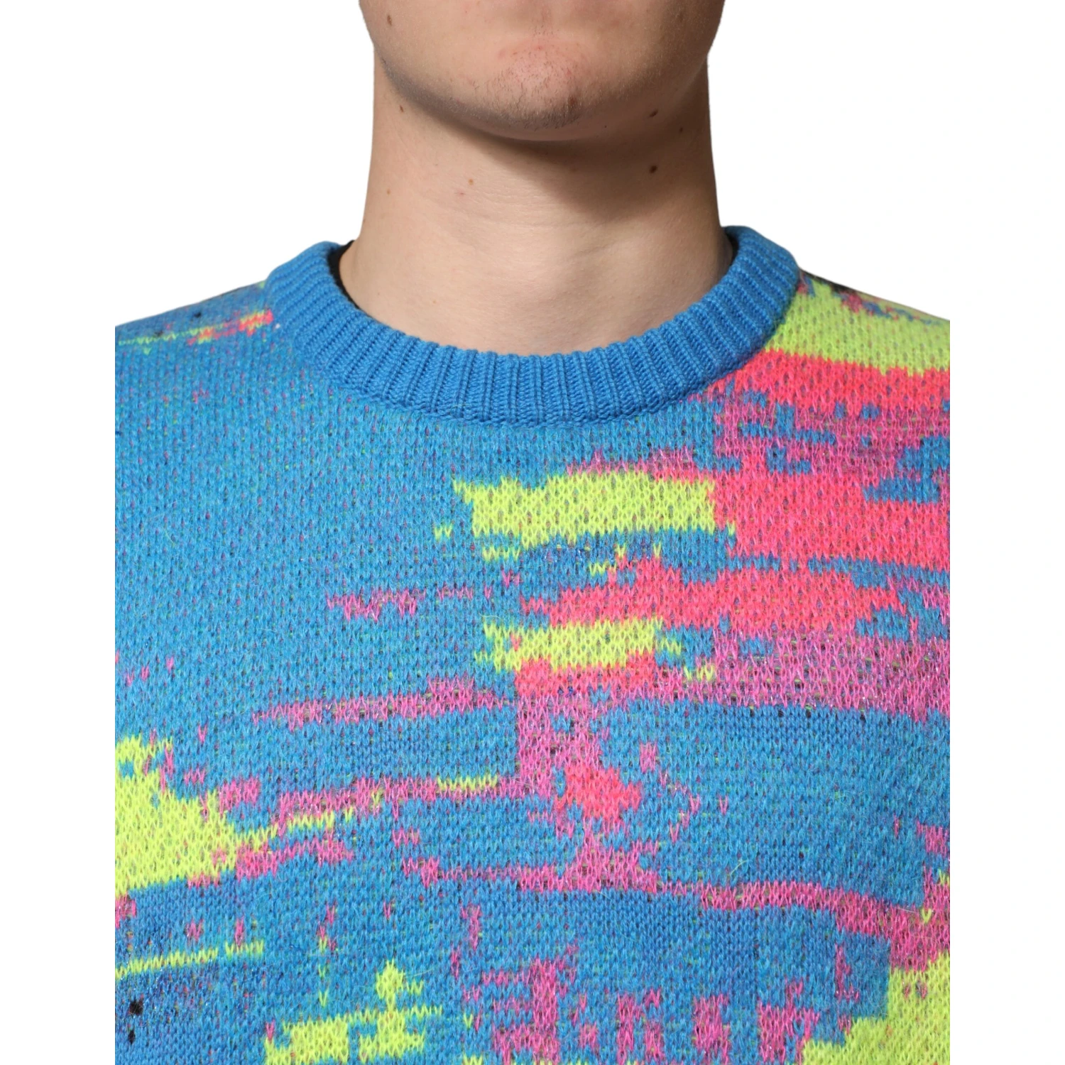 Multicolor Men Crew Neck Pullover Sweater