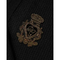 Black Crest Long Sleeve Men Pullover Sweater