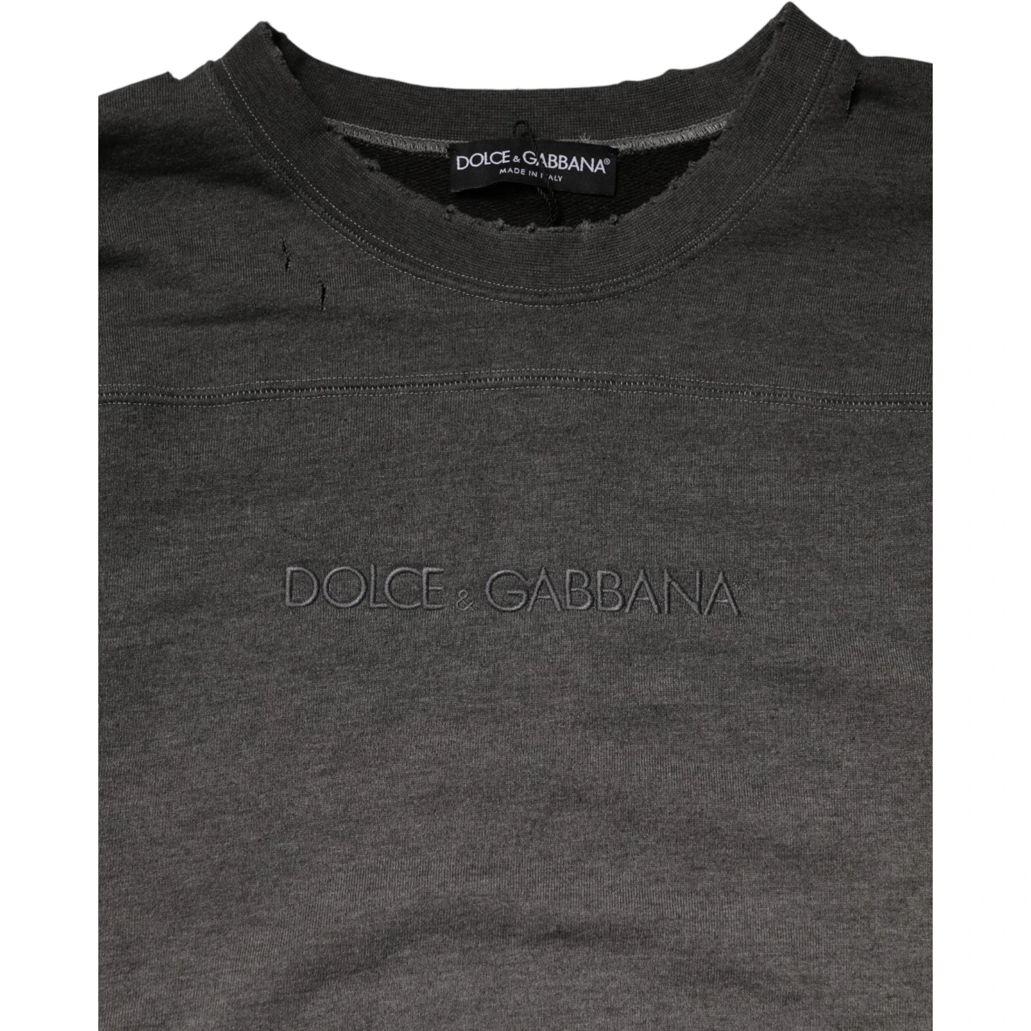 Gray Cotton Crew Neck Men Sweatshirt Sweater