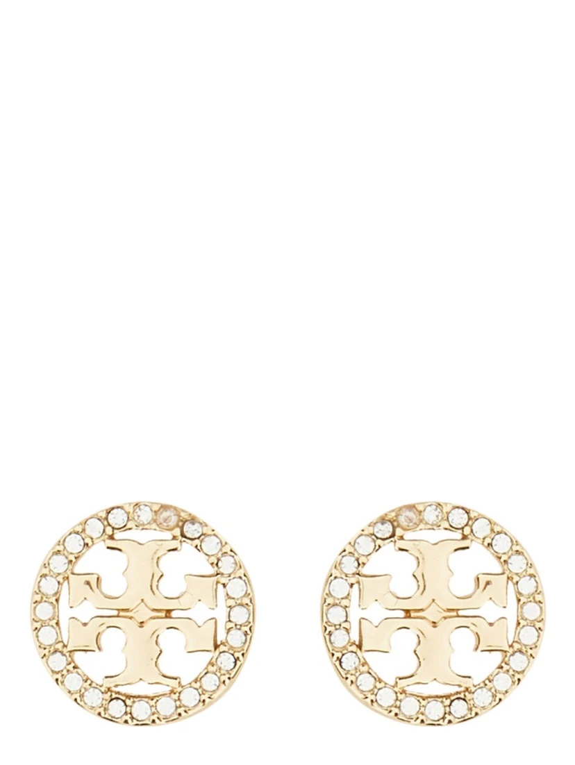 ORECCHINI CIRCLE-STUD CRYSTAL LOGO