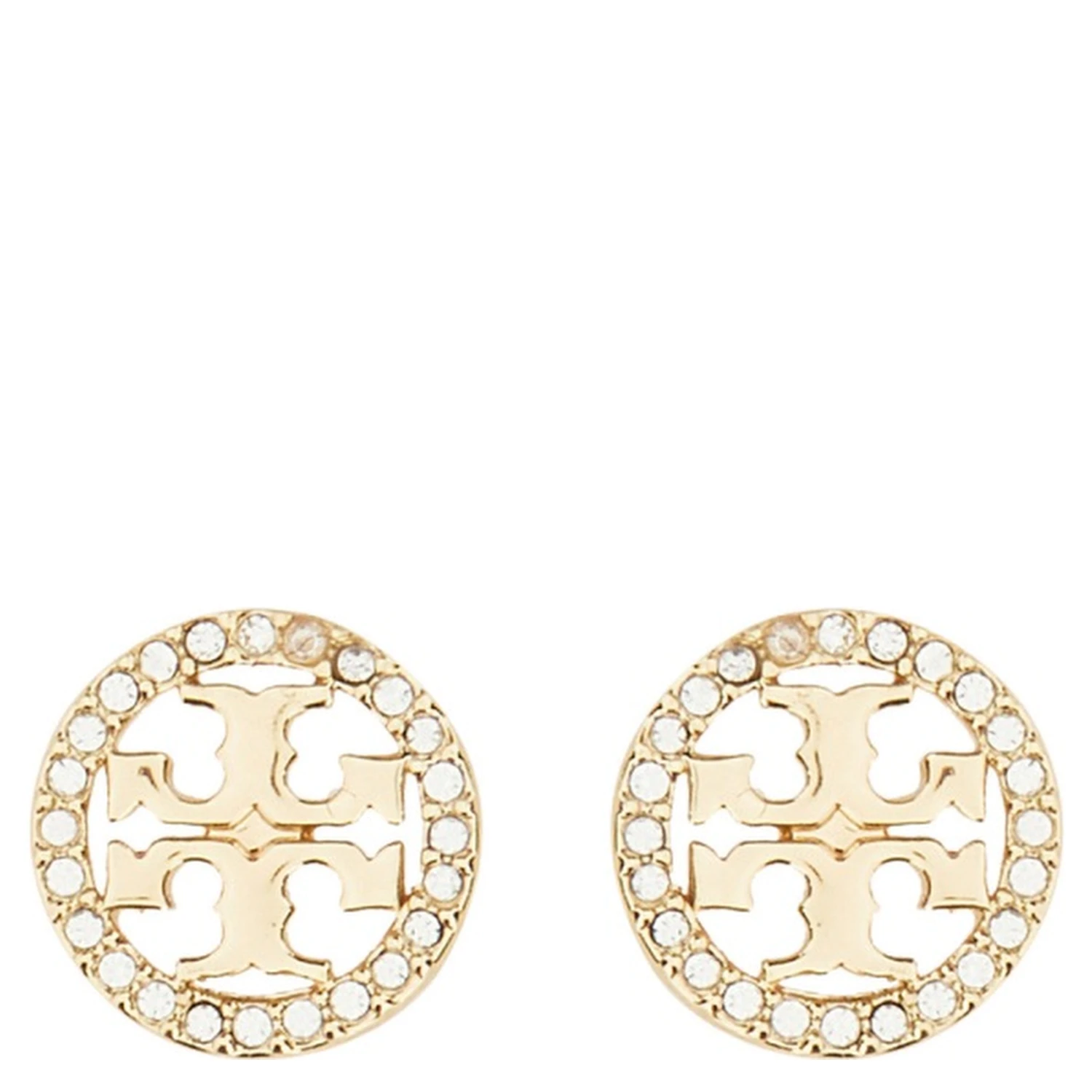 ORECCHINI CIRCLE-STUD CRYSTAL LOGO