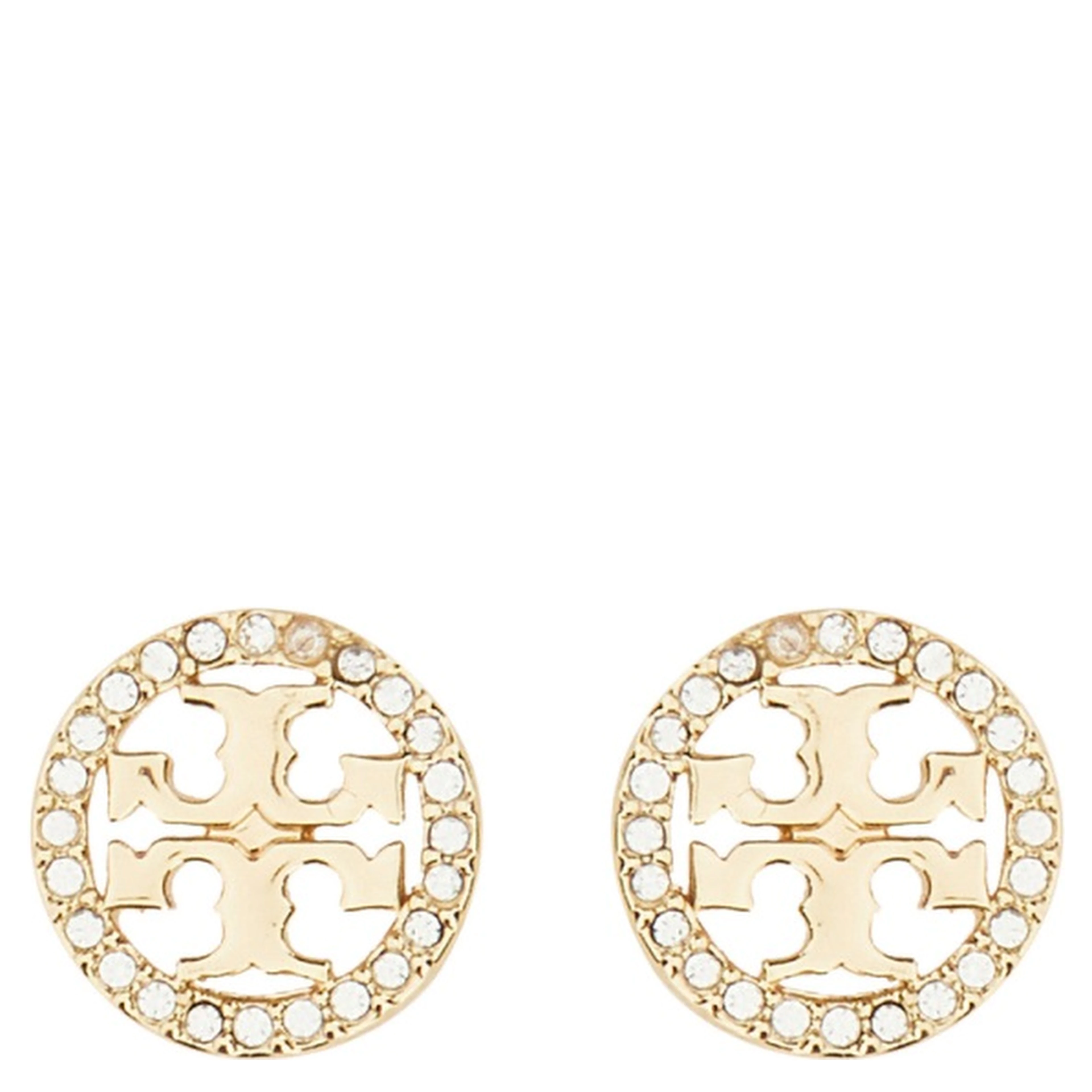 ORECCHINI CIRCLE-STUD CRYSTAL LOGO