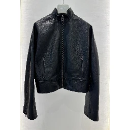 Zippered leather jacket