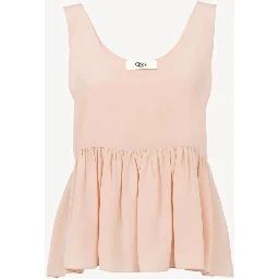 Peplum tank top in silk