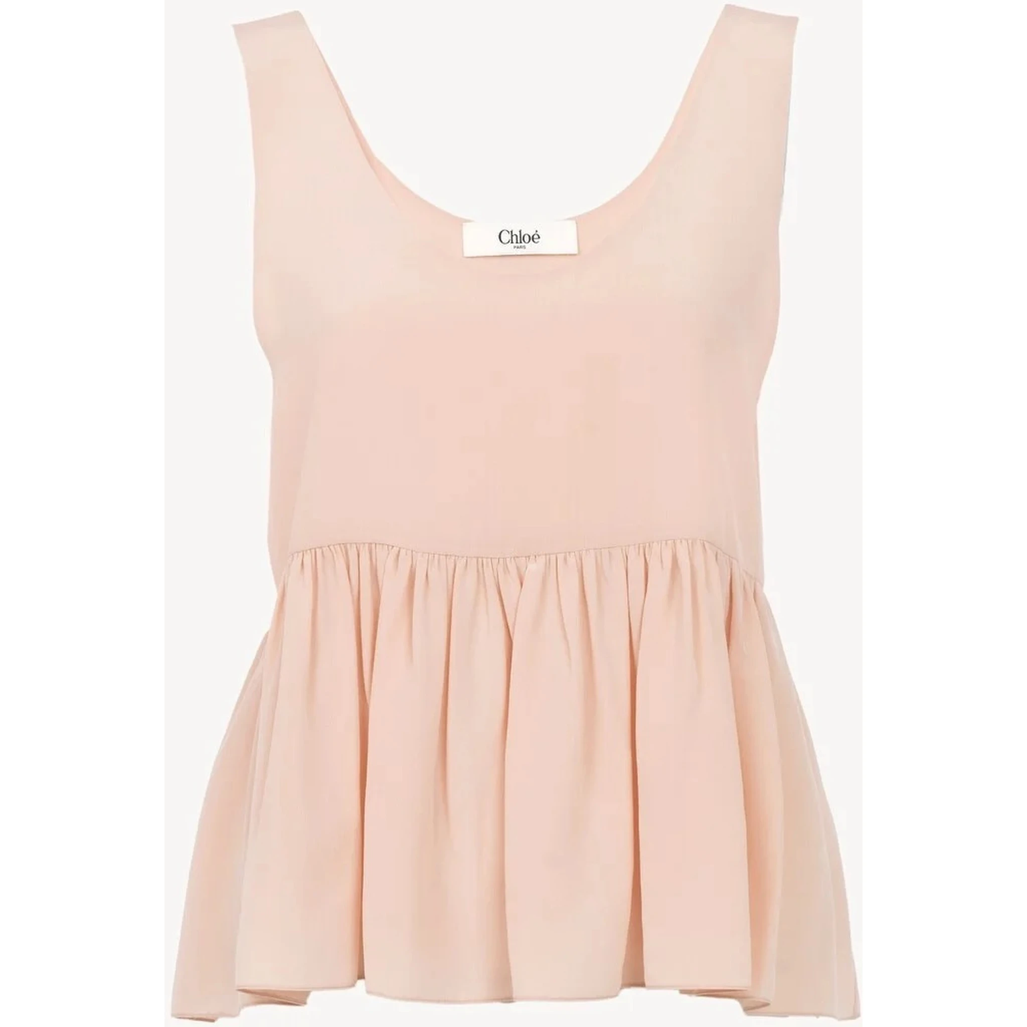 Peplum tank top in silk