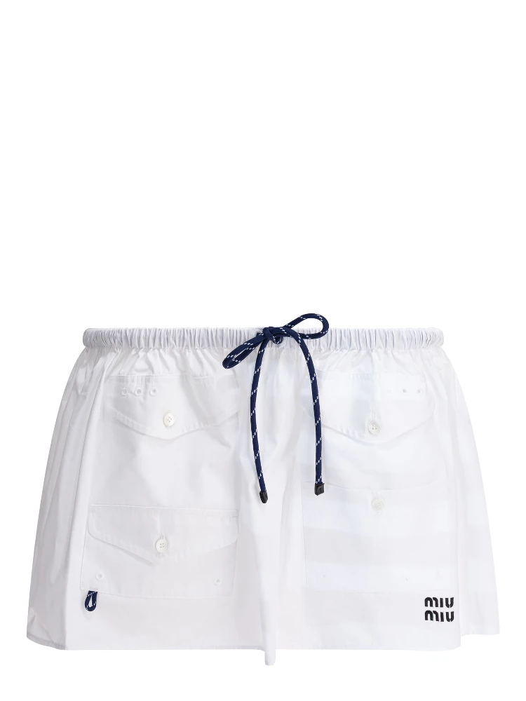 Cotton short skirt in cotton