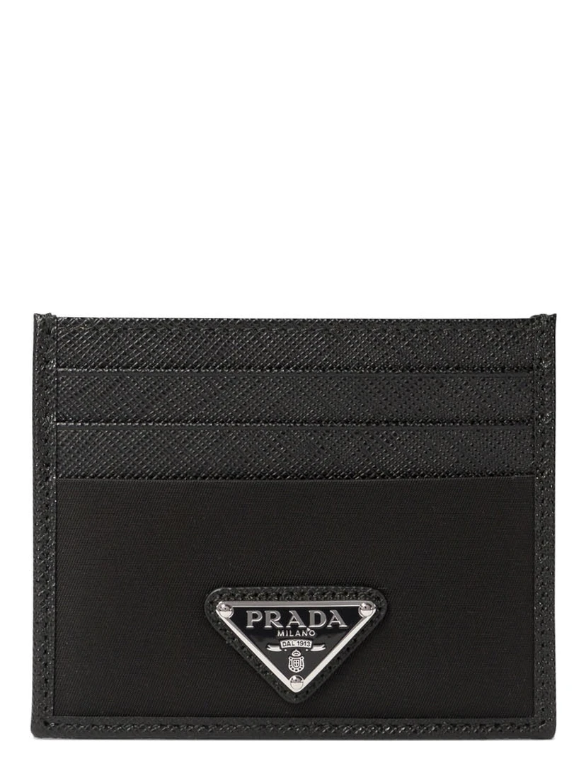 Re-Nylon and Saffiano leather cards holder