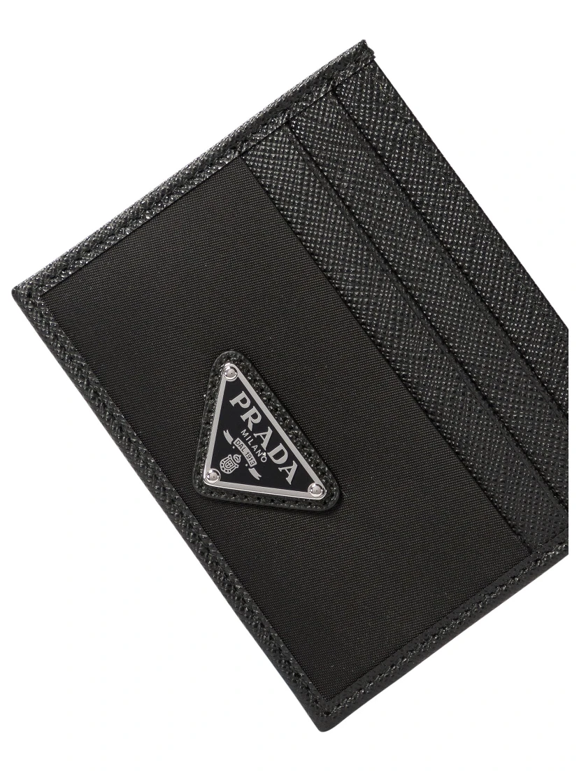 Re-Nylon and Saffiano leather cards holder