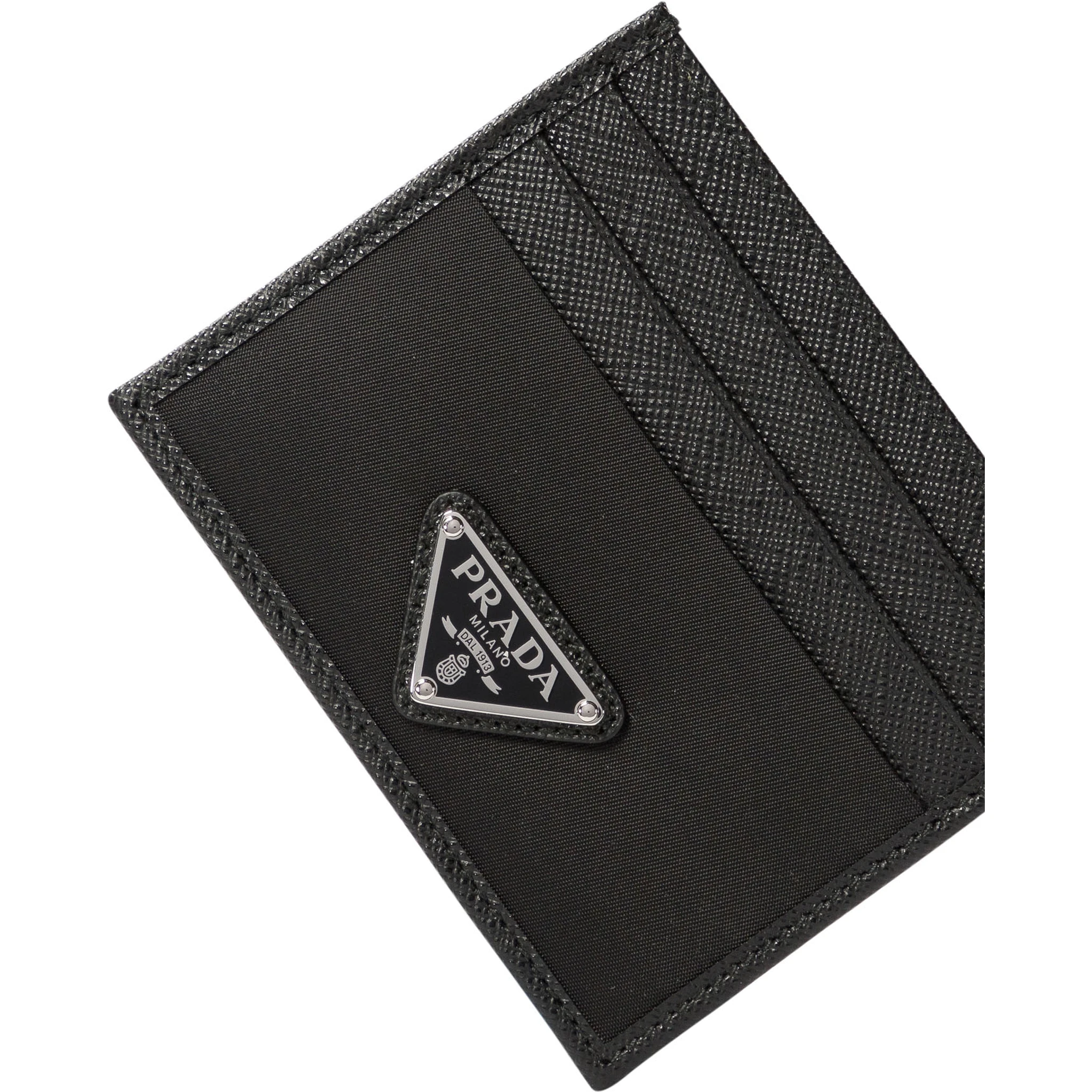 Re-Nylon and Saffiano leather cards holder