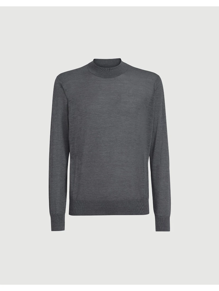 Turtleneck knitwear in blend silk