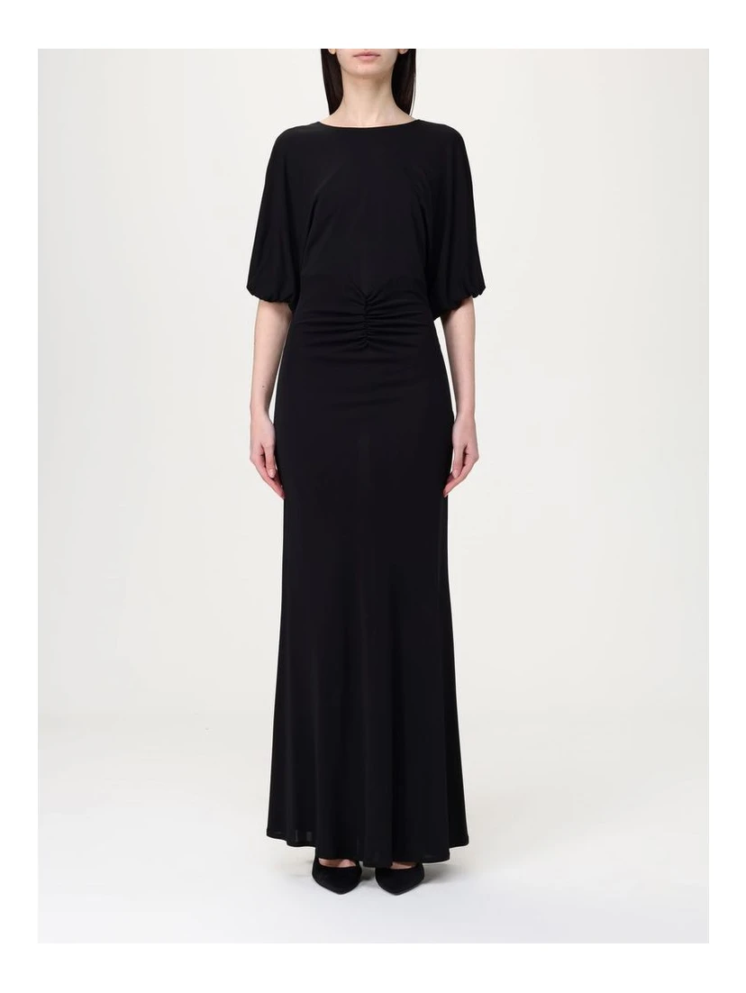 Black Elastane Casual Dress