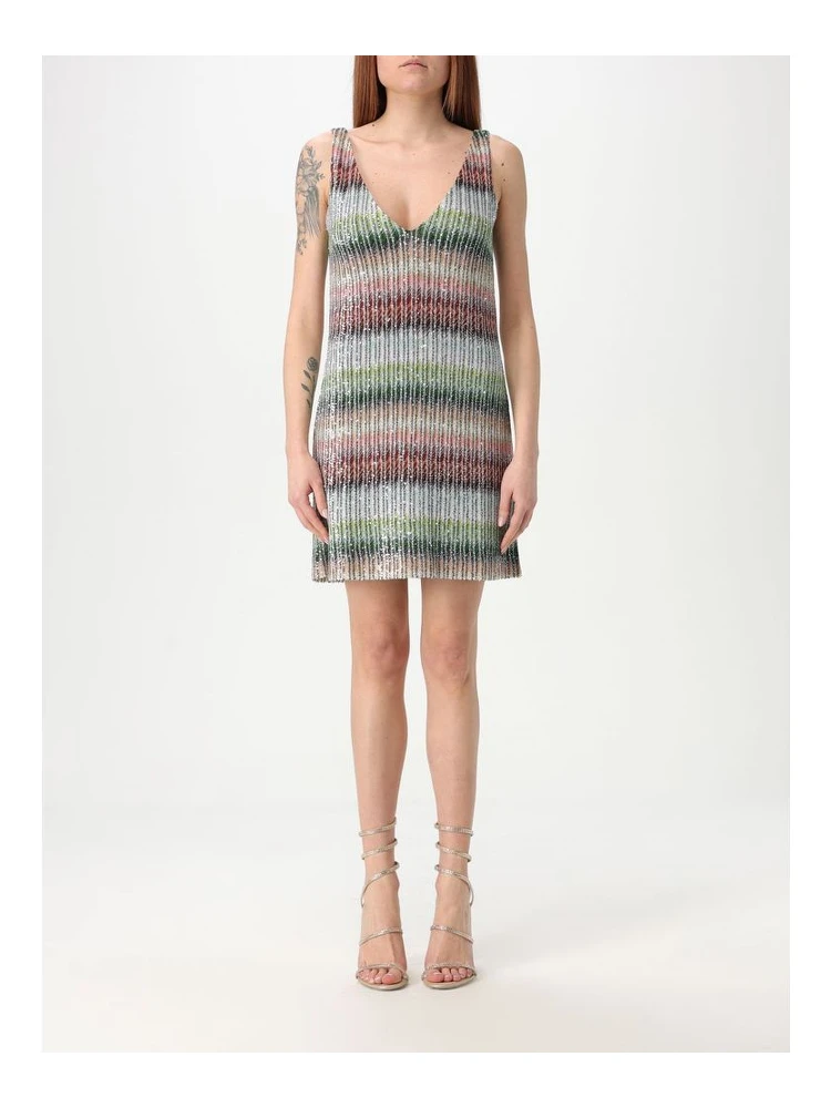 Bicolor Viscose Cocktail Dress
