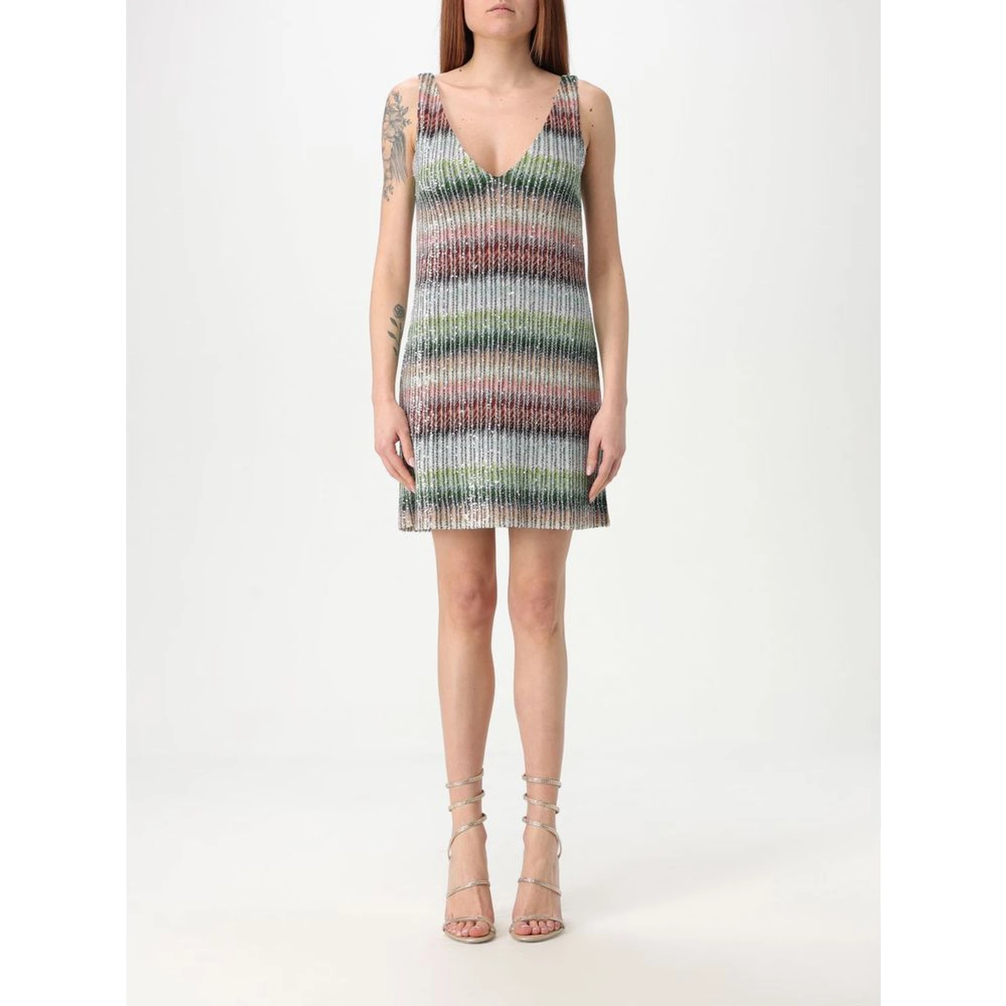 Bicolor Viscose Cocktail Dress