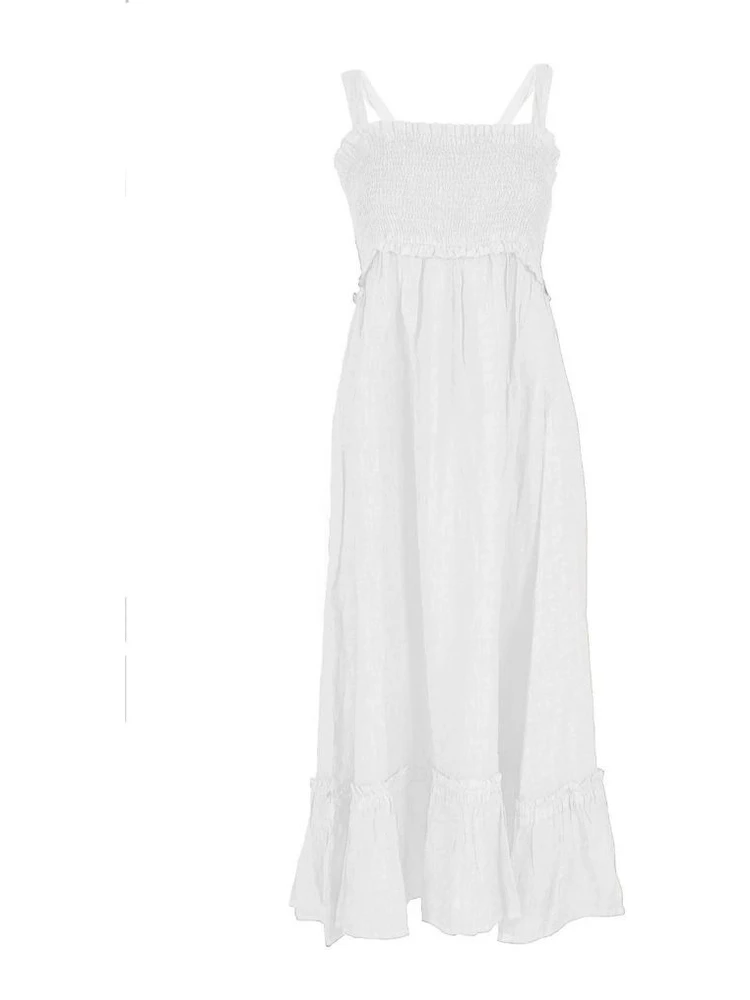 White Linen Casual Dress