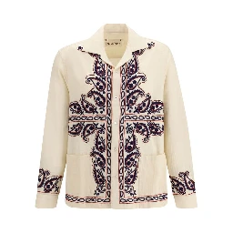 Cream Silk Pattern Shirt