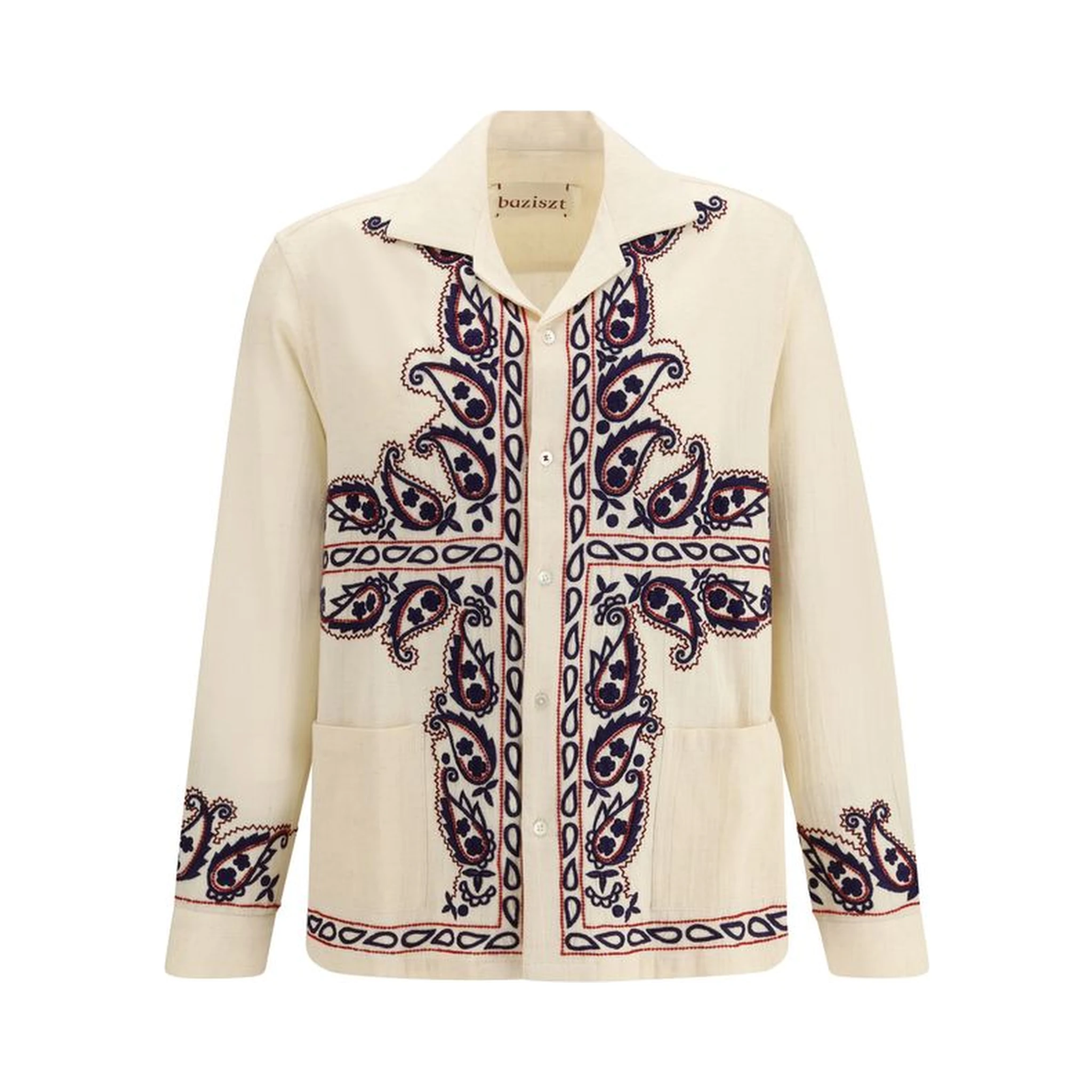 Cream Silk Pattern Shirt