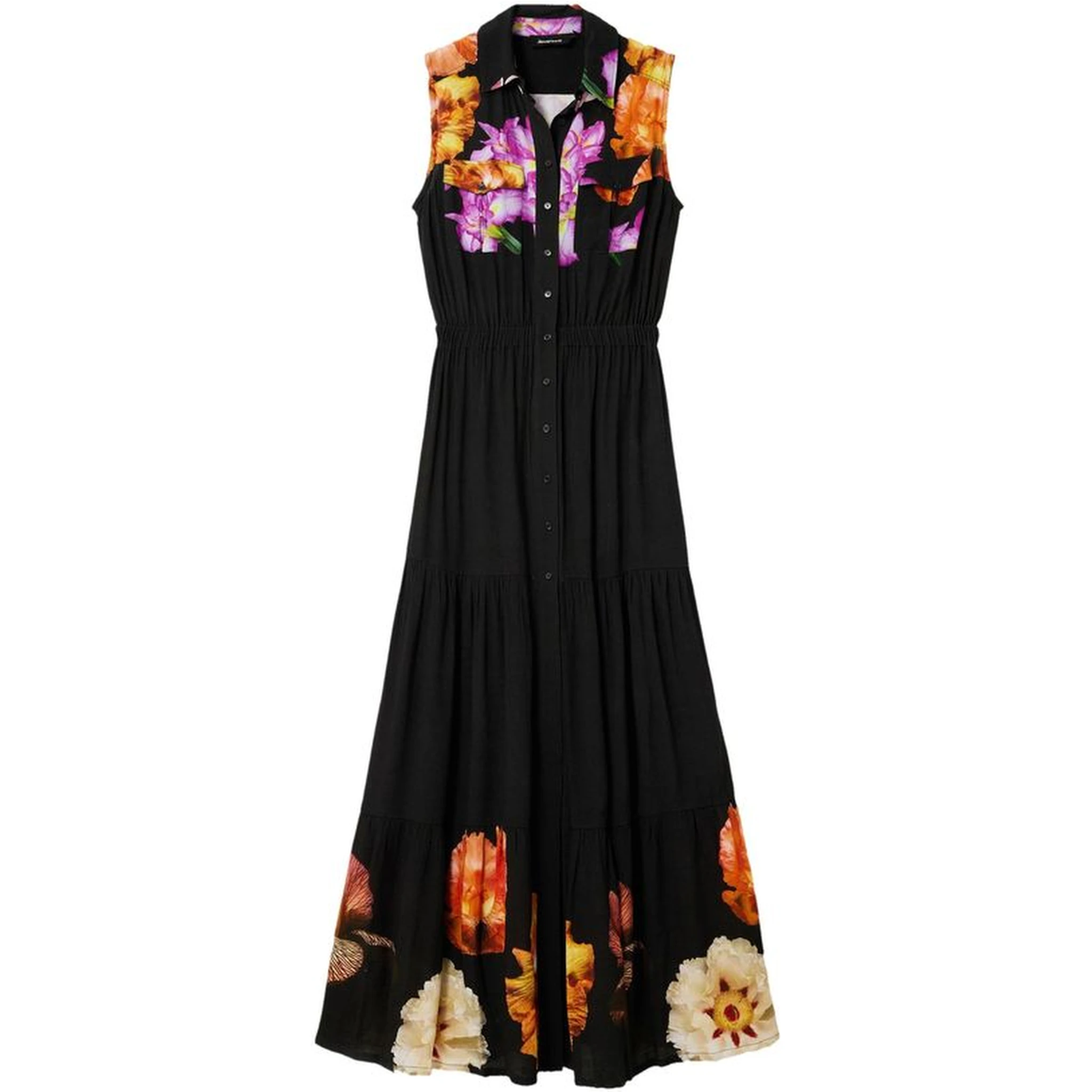 Black Viscose Casual Dress