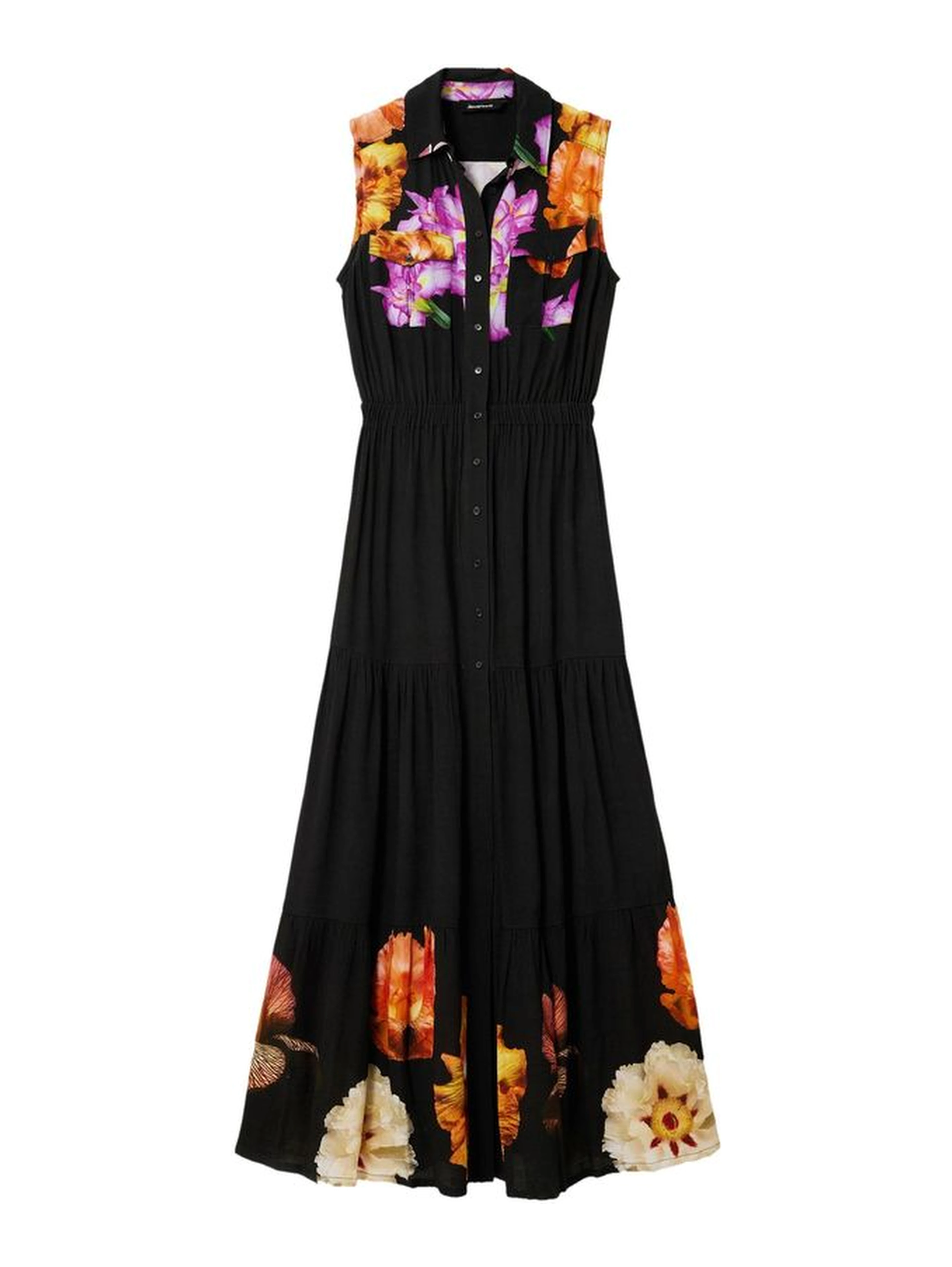 Black Viscose Casual Dress