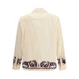 Cream Silk Pattern Shirt