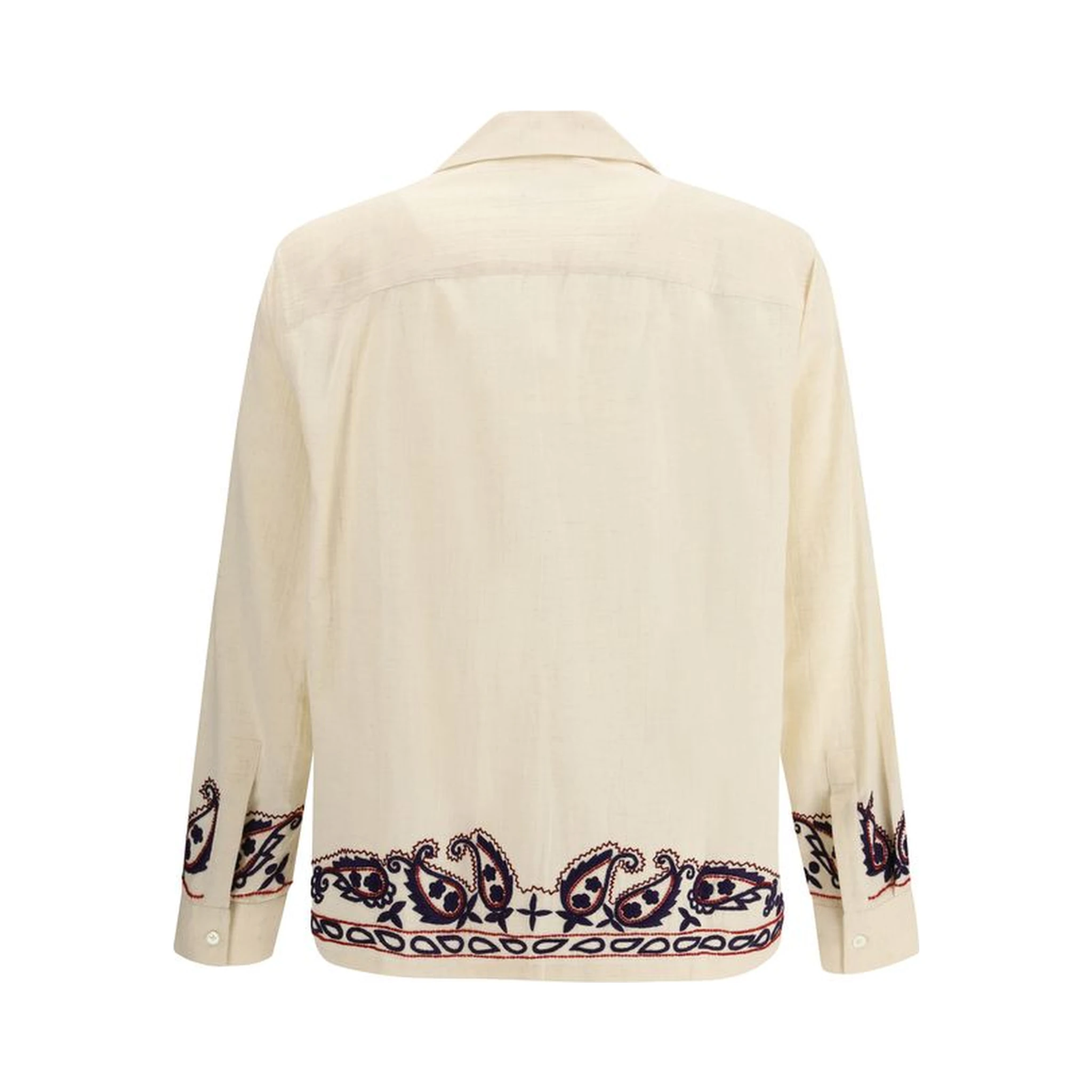 Cream Silk Pattern Shirt