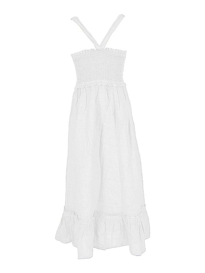 White Linen Casual Dress