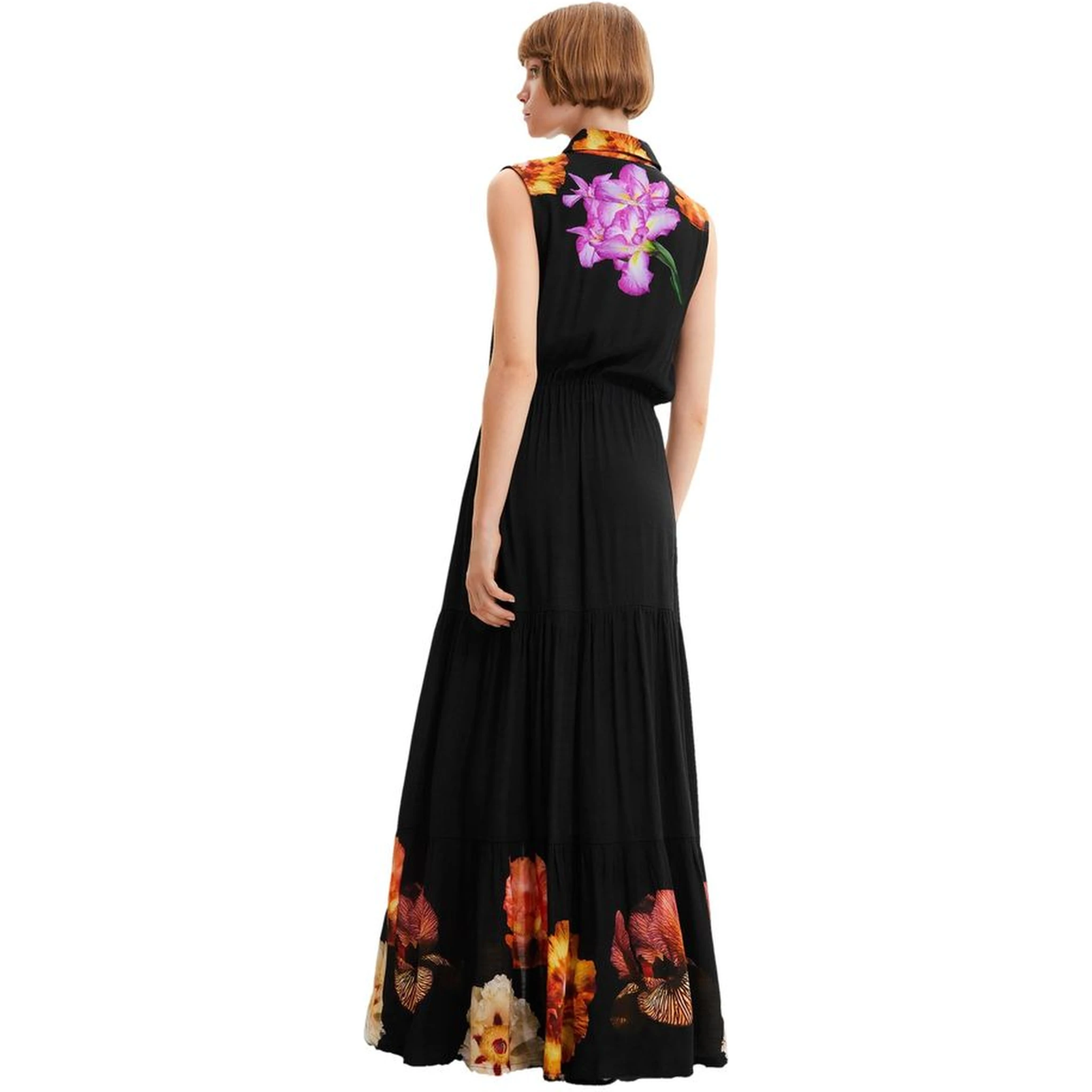 Black Viscose Casual Dress