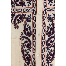 Cream Silk Pattern Shirt