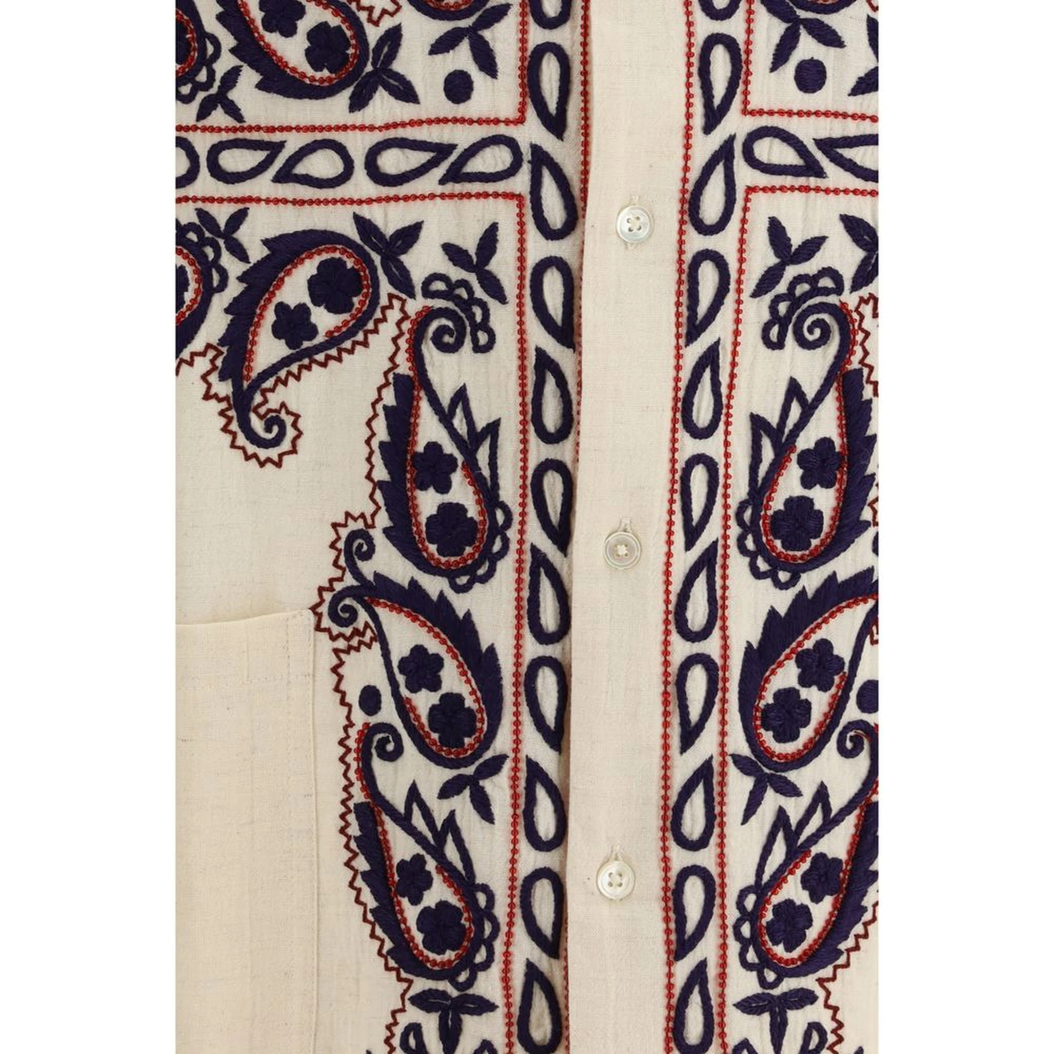 Cream Silk Pattern Shirt