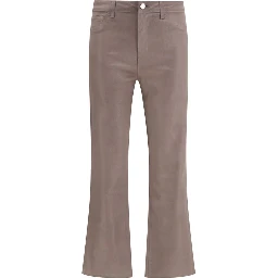 Beige Cotton Casual Pants