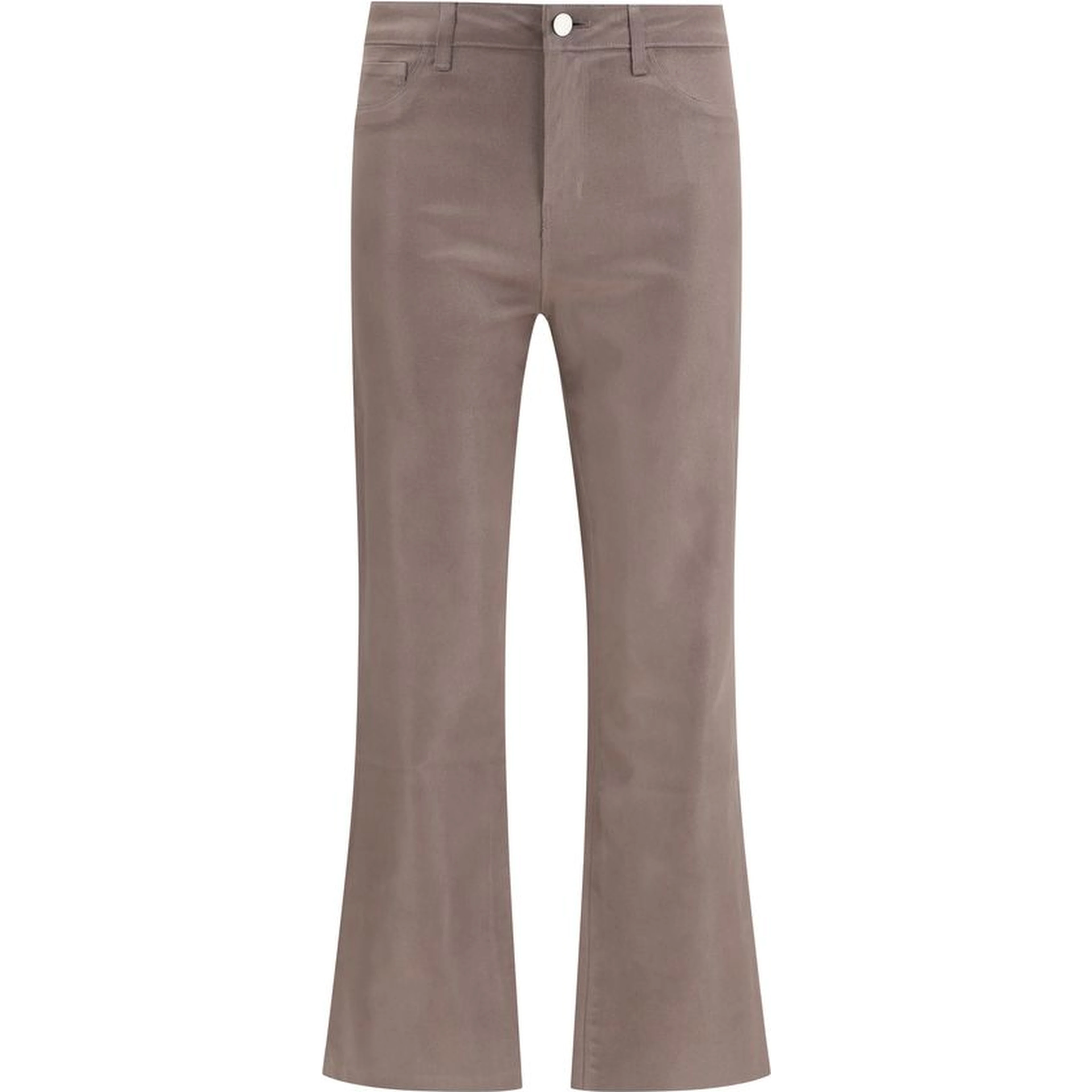 Beige Cotton Casual Pants