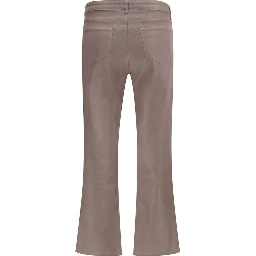 Beige Cotton Casual Pants