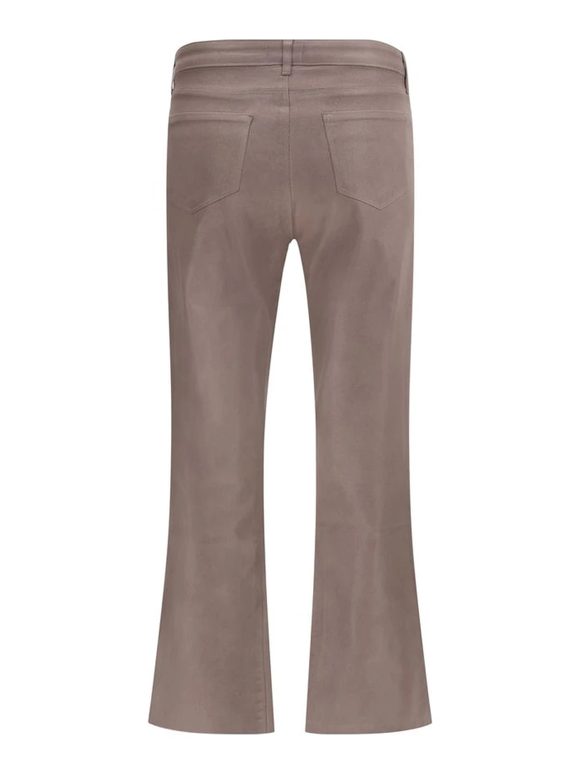 Beige Cotton Casual Pants