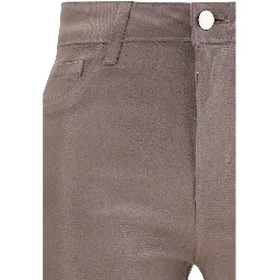 Beige Cotton Casual Pants