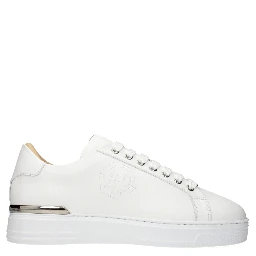 White Leather Low Top Sneakers